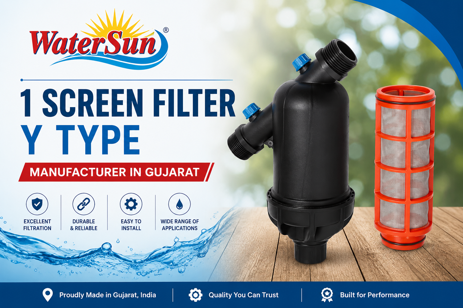 1 Screen Filter Y Type Manufacturer in Gujarat - Water Sun