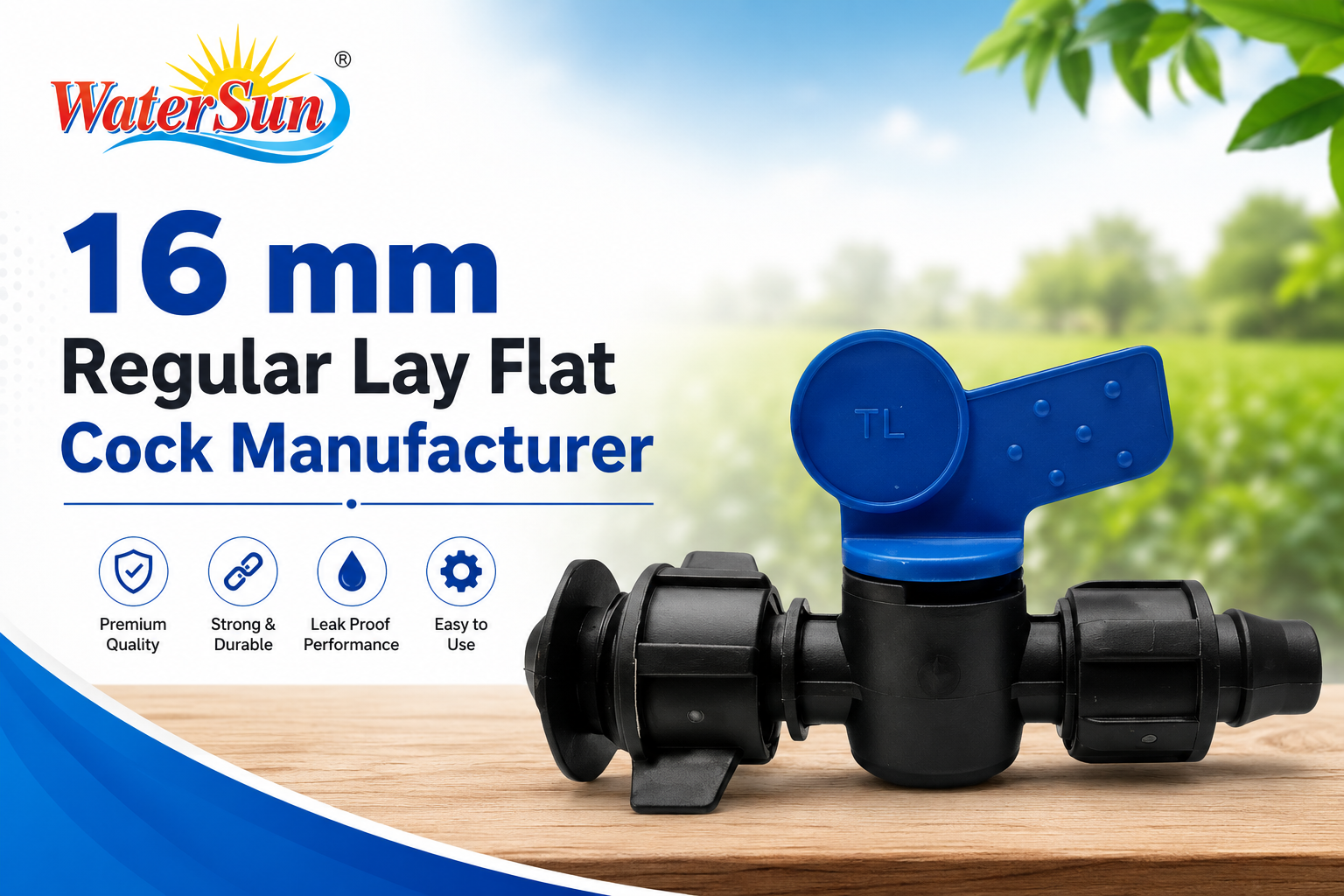 16 mm Regular Lay Flat Cock Manufacturer - Water Sun