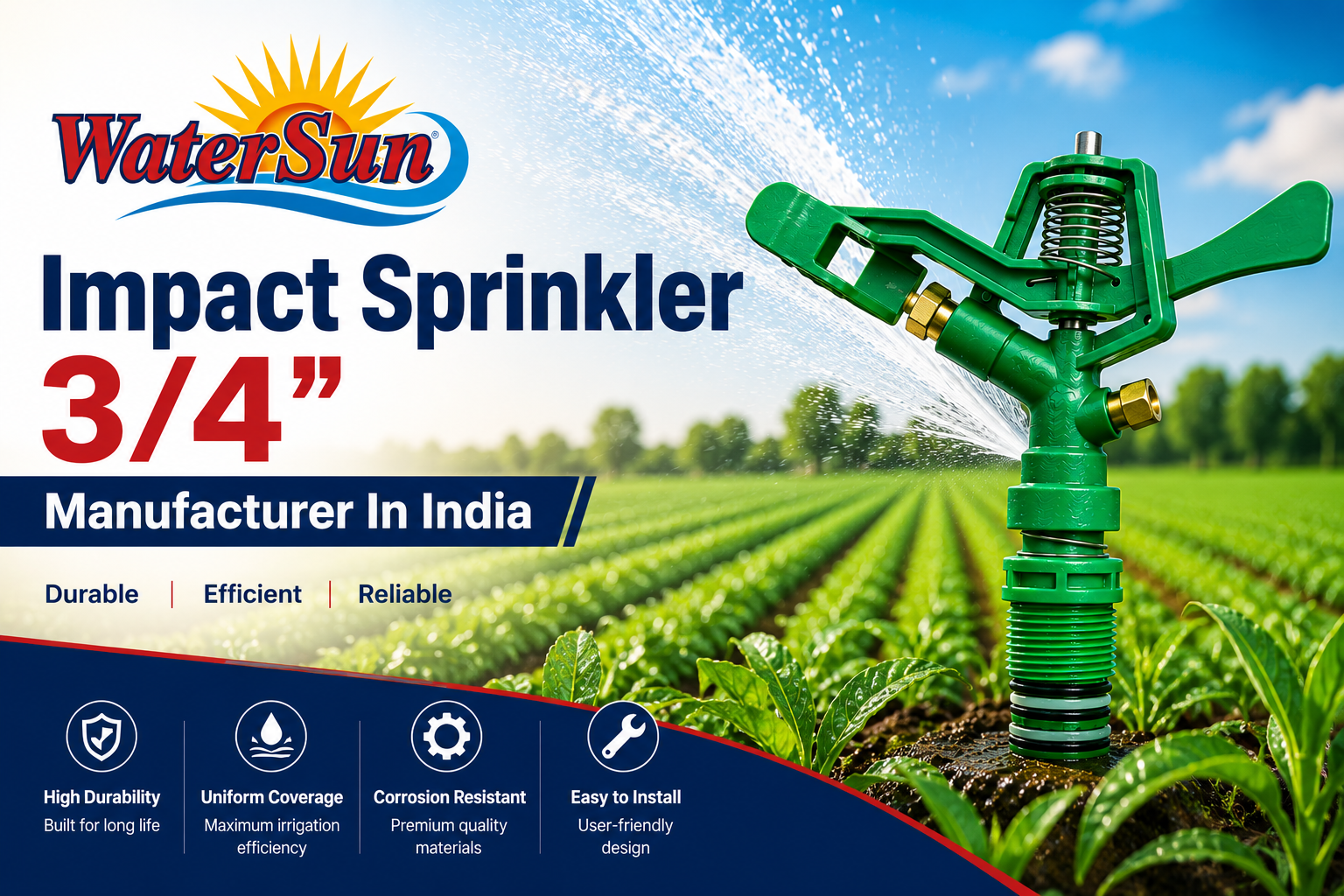 Best 3/4 Inch Impact Sprinkler Manufacturer in India - WaterSun