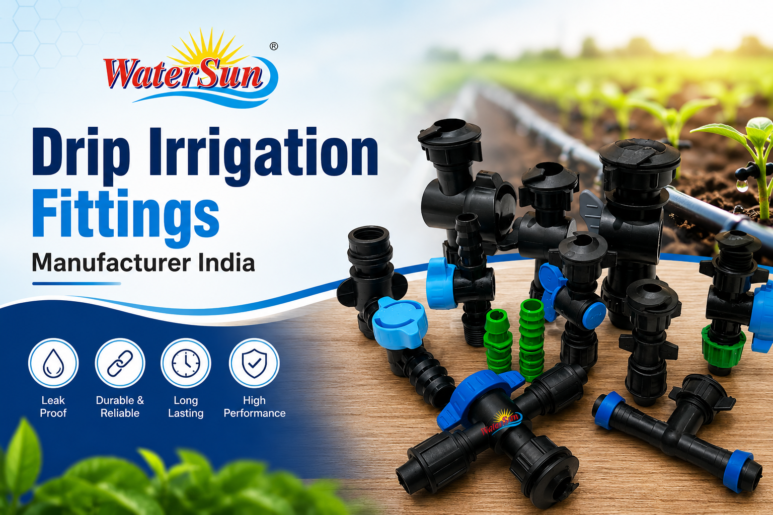 Drip Irrigation Fittings Manufacturer India | Water Sun