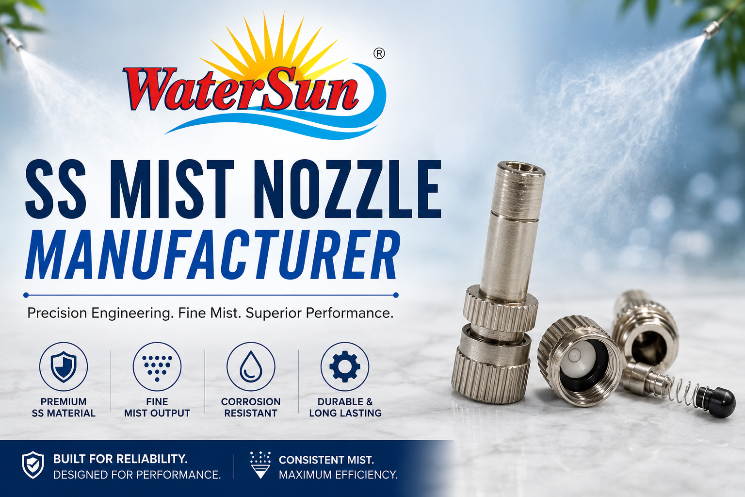 SS Mist Nozzle Manufacturer in Gujarat - Water Sun