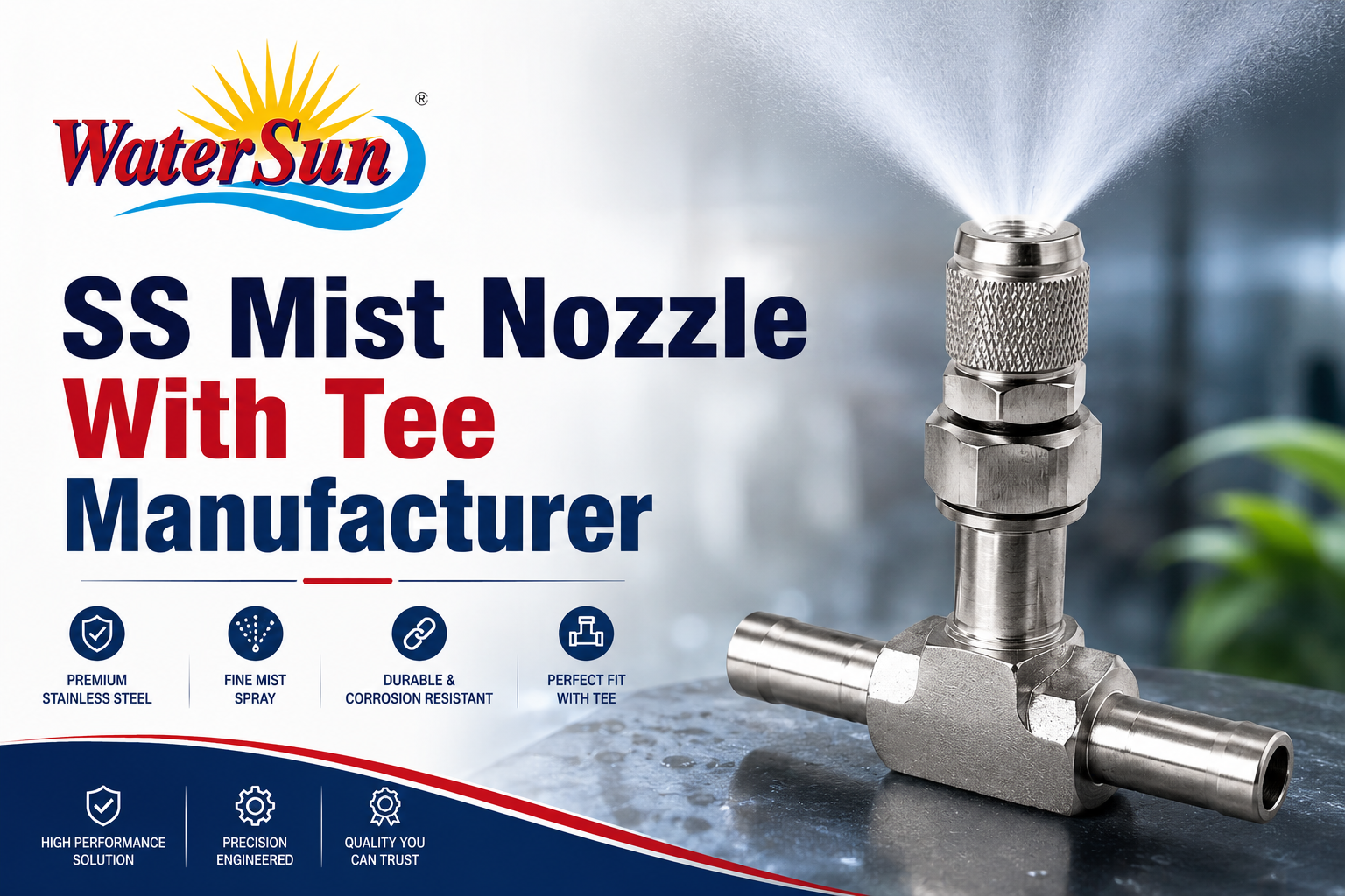 SS Mist Nozzle With Tee Manufacturer - Water Sun