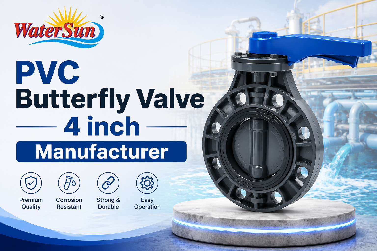 PVC Butterfly Valve 4 Inch Manufacturer - WaterSun